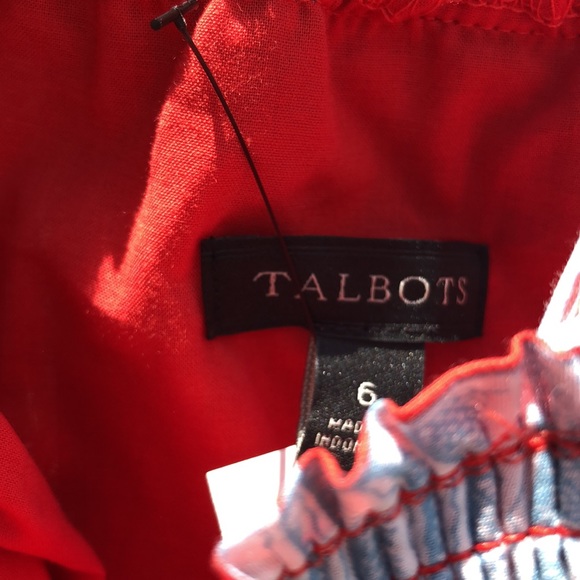 Talbots Oasis Palm Fit and Flare Voile Dress - Picture 7 of 9